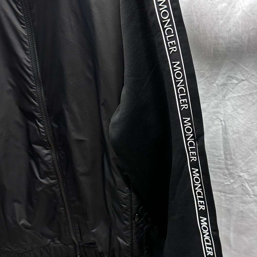 NEW Moncler Logo Tape Cotton Jersey Track Jacket Large - Picture 5 of 9